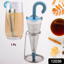 Reusable Cute Umbrella Tea Strainer With Tray / Stand