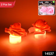 Rose Flower Shaped Led Flickering Tealight Candles (4 Pc)