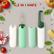 (Buy 1 Get 1) Multifunctional Peeler Two In One Fruit Knife Fruit And Vegetable Cutting Knife+sawtooth Peeler Apple Carrot Potato Fruit Slice Antiskid