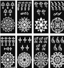 Unique Stuffs Trendy Beautiful Stencils| Heena Mehandi Mehendi Tattoo Stencil Stensils Sticker| Set of 14 piece| Heena Art Temporary Tatto for Kids, Girls & Women; Free Huge collection of learning printables along with this purchase...