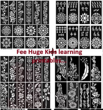 Unique Stuffs Trendy Beautiful Stencils| Heena Mehandi Mehendi Tattoo Stencil Stensils Sticker| Set of 14 piece| Heena Art Temporary Tatto for Kids, Girls & Women; Free Huge collection of learning printables along with this purchase...