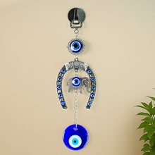 Decorative Evil Eye Hanging with Elephant and Horseshoe Motif,  Wind Chime (1 Pc)