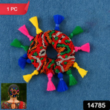 Traditional Multicolor Navratri Hair Bun