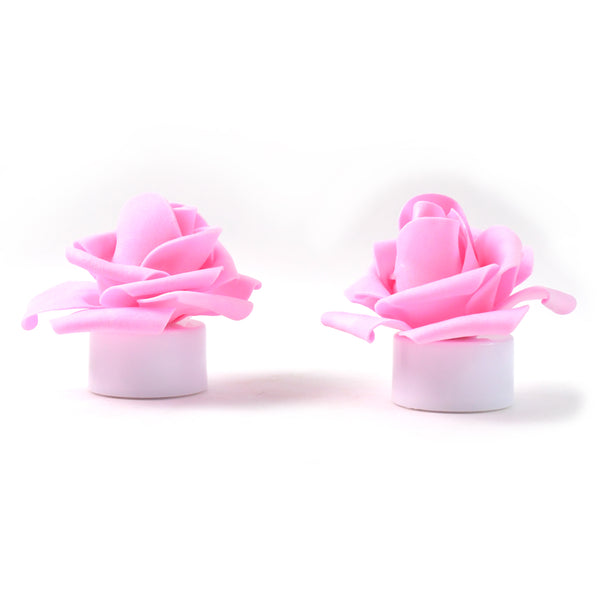 Rose Flower Shaped Led Flickering Tealight Candles (4 Pc)