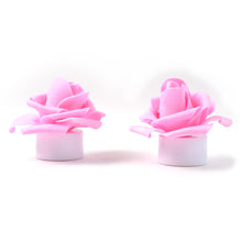 Rose Flower Shaped Led Flickering Tealight Candles (4 Pc)