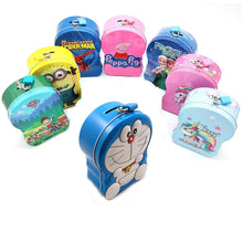 2 Nos Cartoon Character Metal Piggy Bank Coin Box Money Box