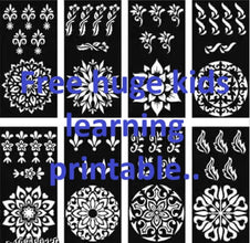 Unique Stuffs Trendy Beautiful Stencils| Heena Mehandi Mehendi Tattoo Stencil Stensils Sticker| Set of 8 piece| Heena Art Temporary Tatto for Kids, Girls & Women; Free Huge collection of learning printables along with this purchase...