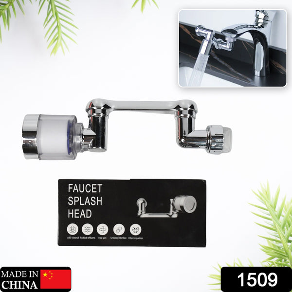 1509  Splash Faucet Filter Faucet 1080 Rotating Faucet Sprayer Head Double O-ring Design Movable Tap Water Saving Sink Aerator Extender For Bathroom Kitchen